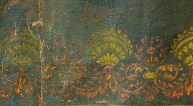Importante toile peinte, plafond peint, Empire XIXe 