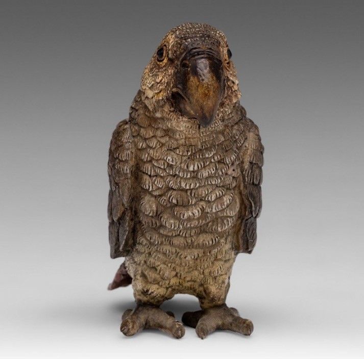 Parrot Geschützt - Bergmann - Scultura in bronzo proveniente da Vienna