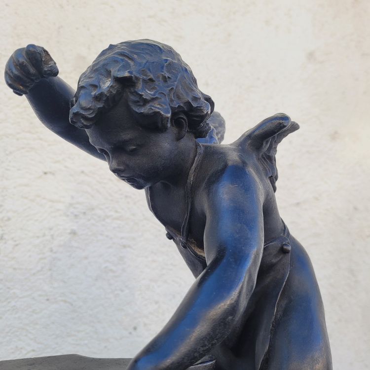 Groupe En Bronze Amours Forgerons, XIXème Siècle