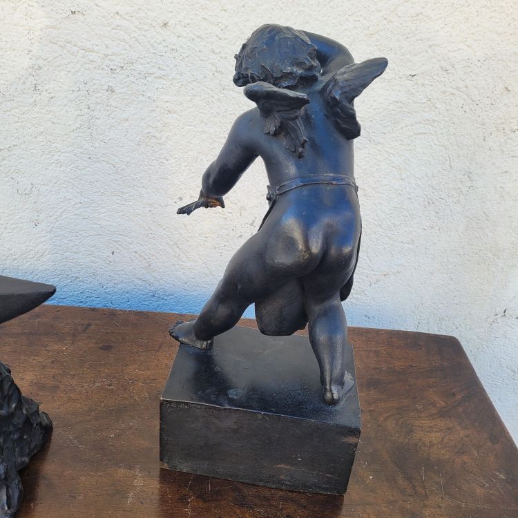 Groupe En Bronze Amours Forgerons, XIXème Siècle