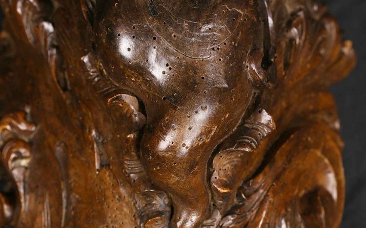 Consolle Luigi XV, in legno massello, XVIII secolo, barocco