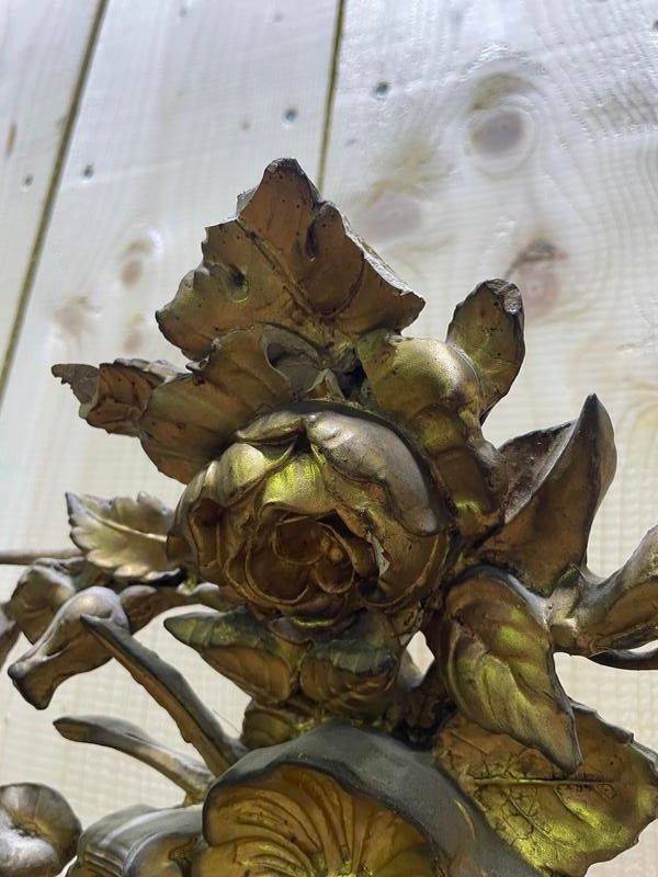 Napoleon III era mirror with a pediment with the gold leaf