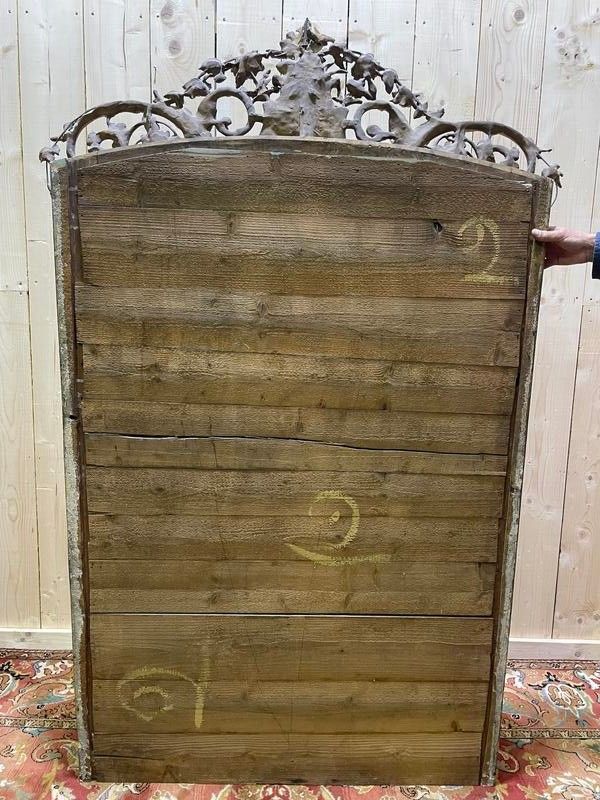 Napoleon III era mirror with a pediment with the gold leaf