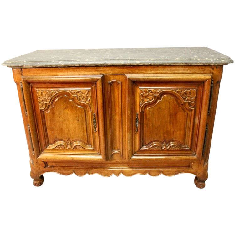 Walnut sideboard with Saint-Cyr stone top, France, 18th century