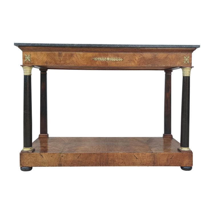 Large Empire period mahogany console table