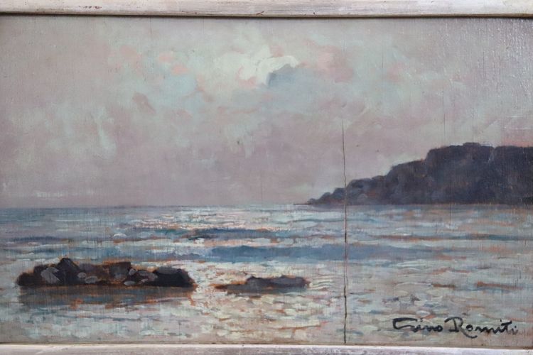 Italienischer Künstler, Landschaft, Ölgemälde an Bord, 1933