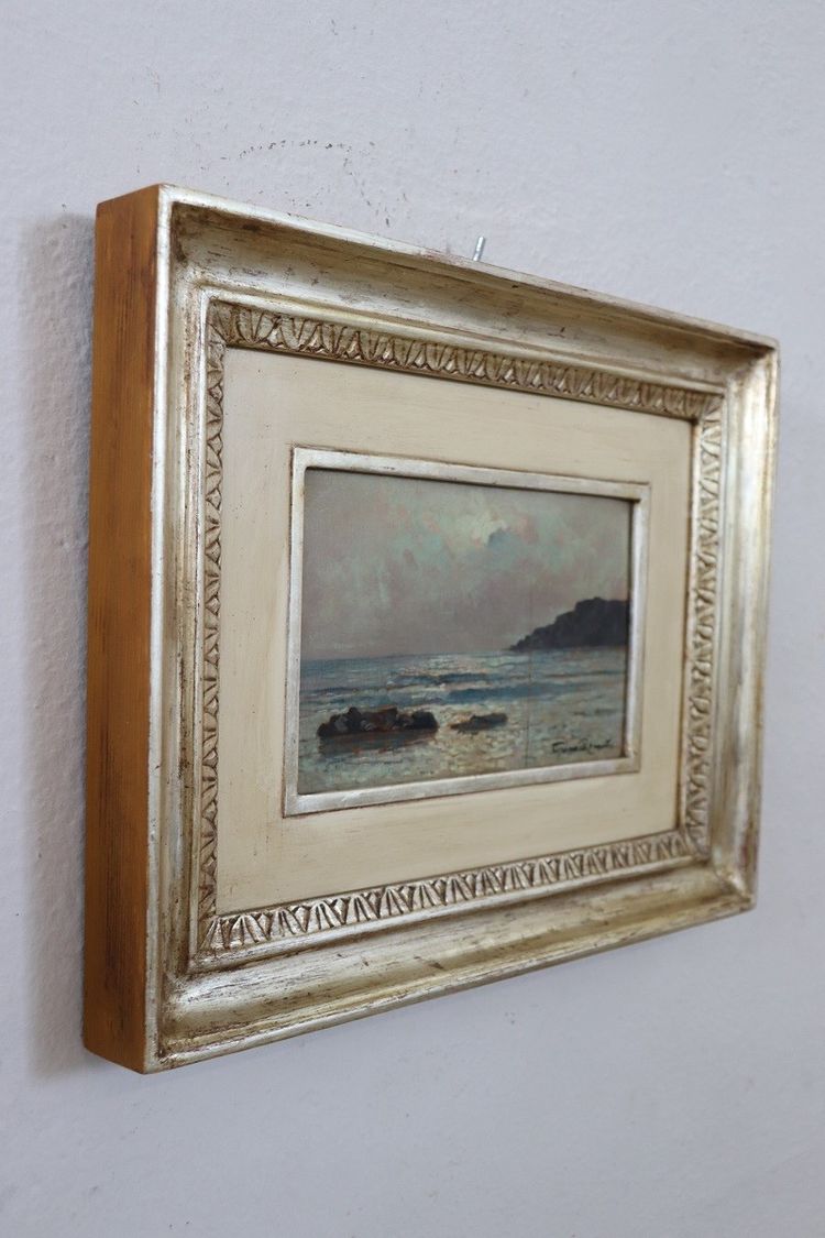 Italienischer Künstler, Landschaft, Ölgemälde an Bord, 1933