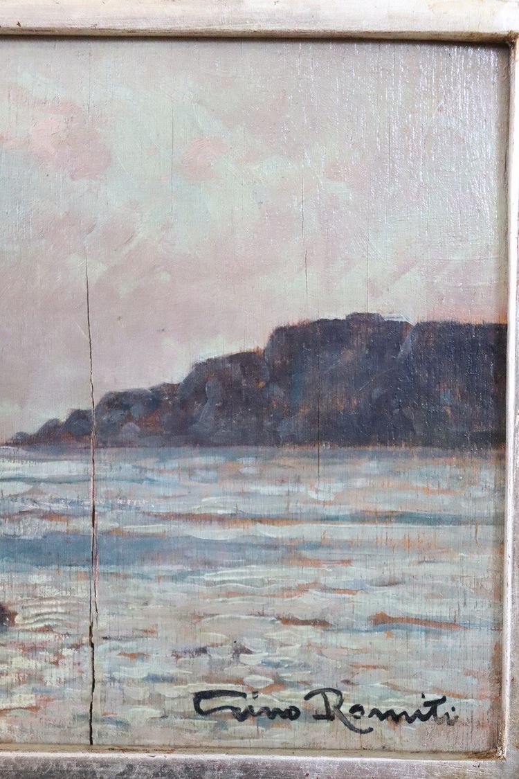 Italienischer Künstler, Landschaft, Ölgemälde an Bord, 1933