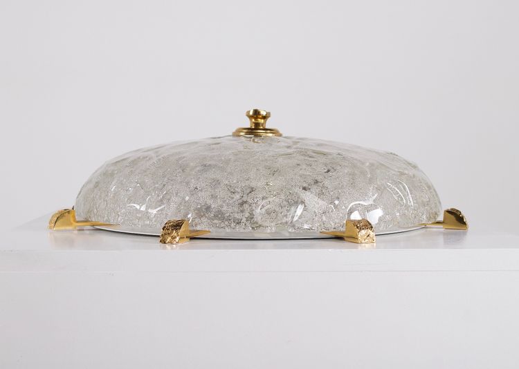 Murano and Gilded Brass Ceiling Light