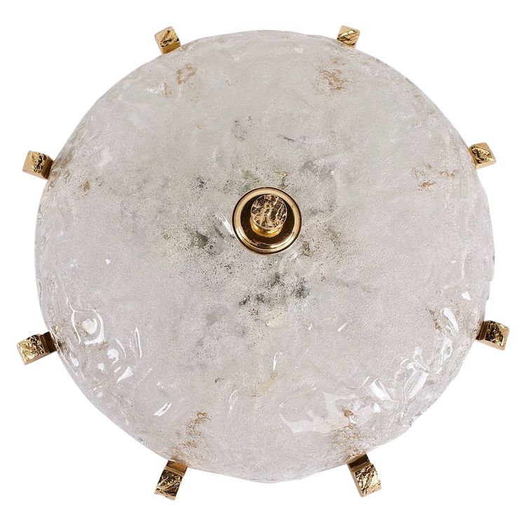 Murano and Gilded Brass Ceiling Light