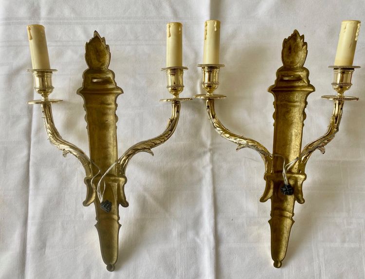 Paire d'appliques en bronze doré