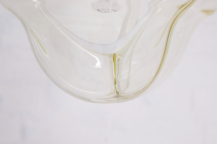 Venini amber three-globe pendant light