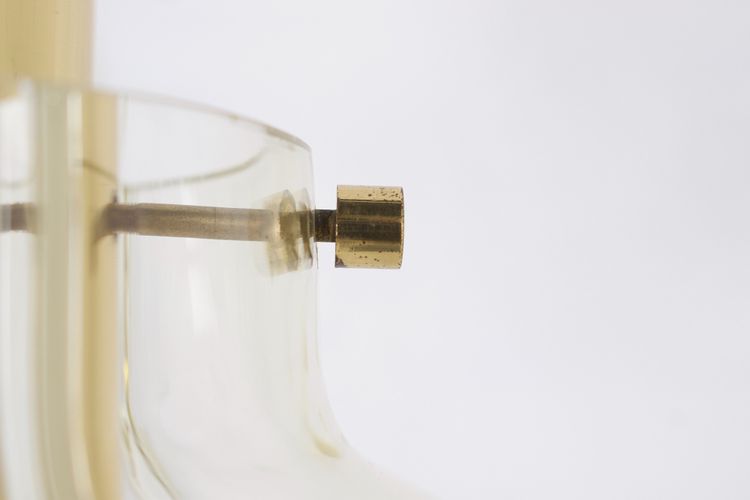 Venini amber three-globe pendant light