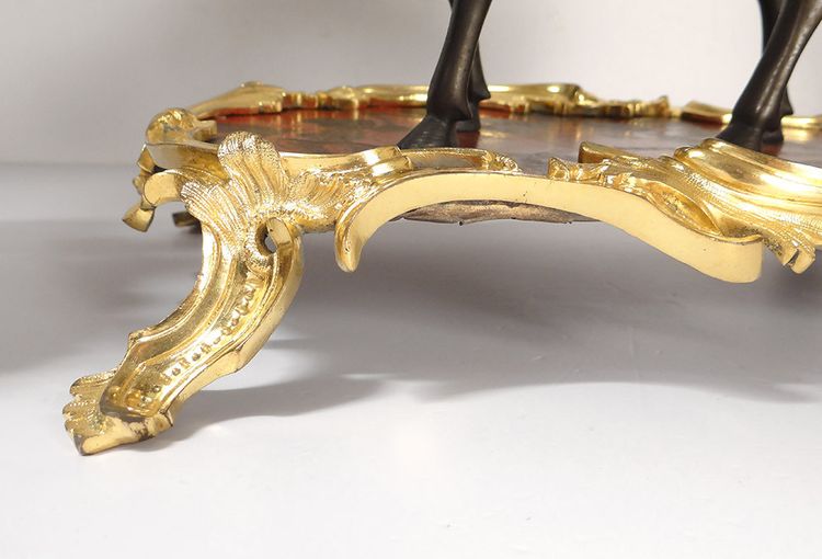 Louis XV Buffalo Clock Gilt Bronze Lacquered Wood Chinese Candelabra 18th Century