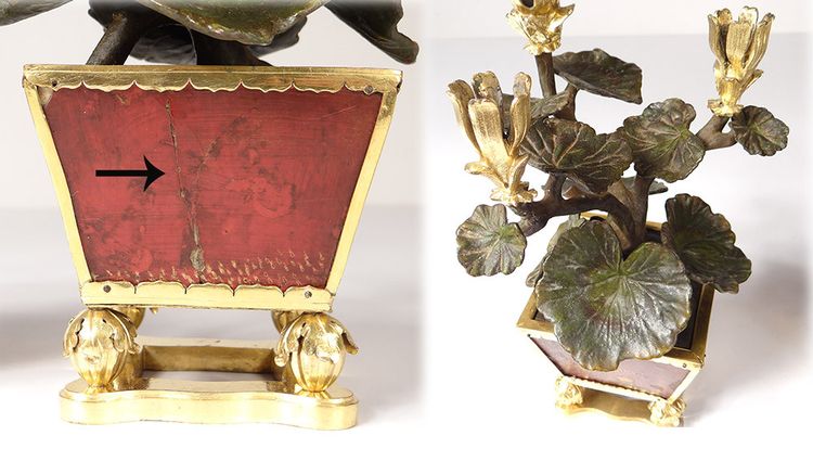 Louis XV Buffalo Clock Gilt Bronze Lacquered Wood Chinese Candelabra 18th Century