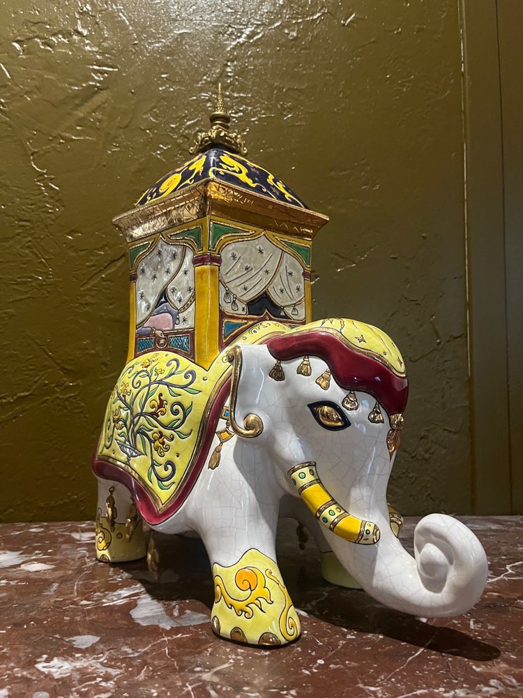 Box / elephant - Longwy - Jean Boggio - France - 20th century