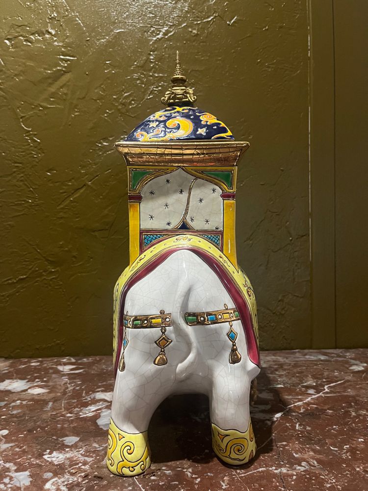 Box / elephant - Longwy - Jean Boggio - France - 20th century