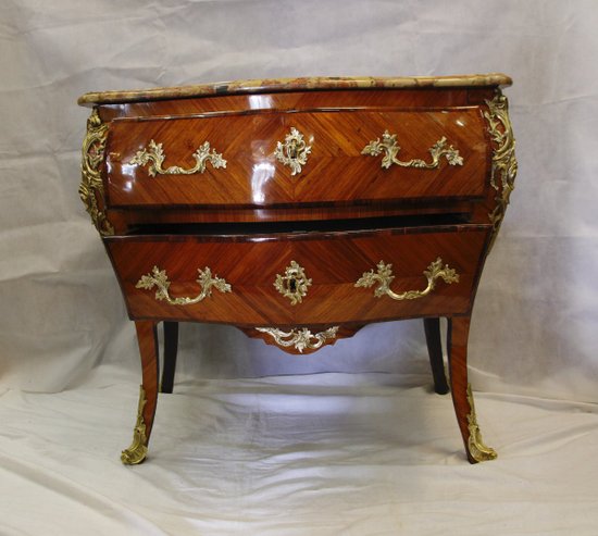 Commode Marquetée, XVIIIe Siècle (fin Régence)