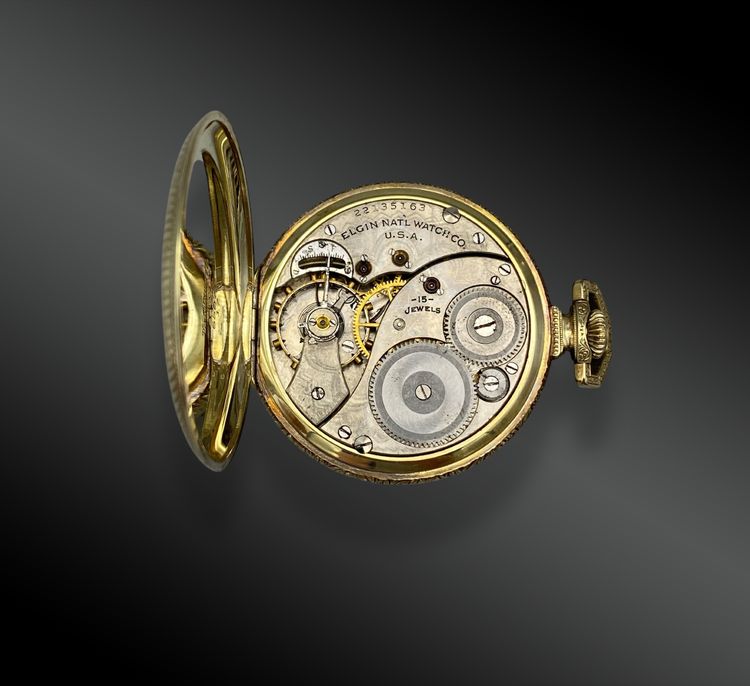 ELGIN, montre de poche maçonnique. Etats-Unis XXème siècle