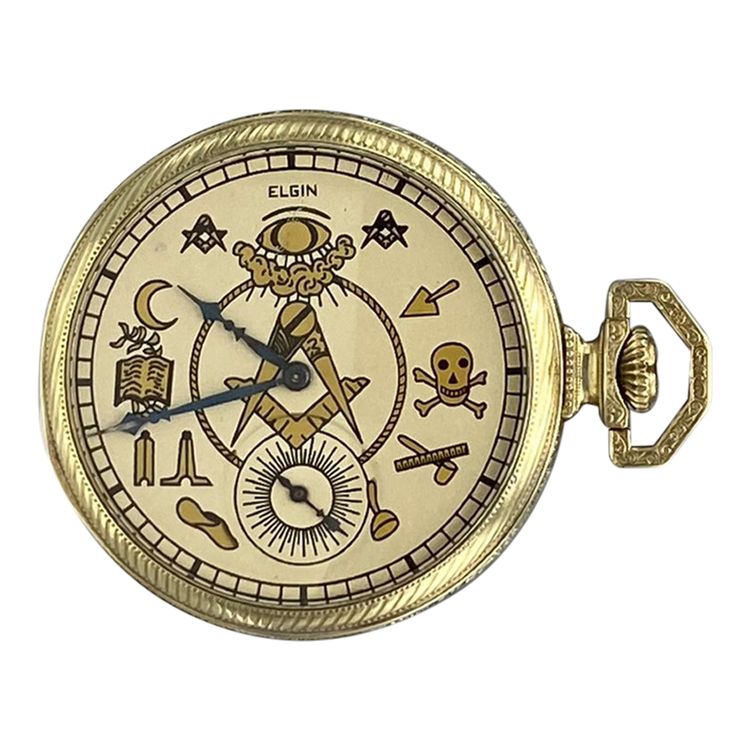 ELGIN, montre de poche maçonnique. Etats-Unis XXème siècle