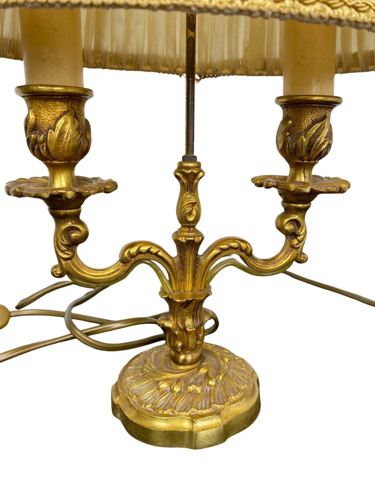 Lampada bouillote neoclassica in bronzo dorato, XIX secolo