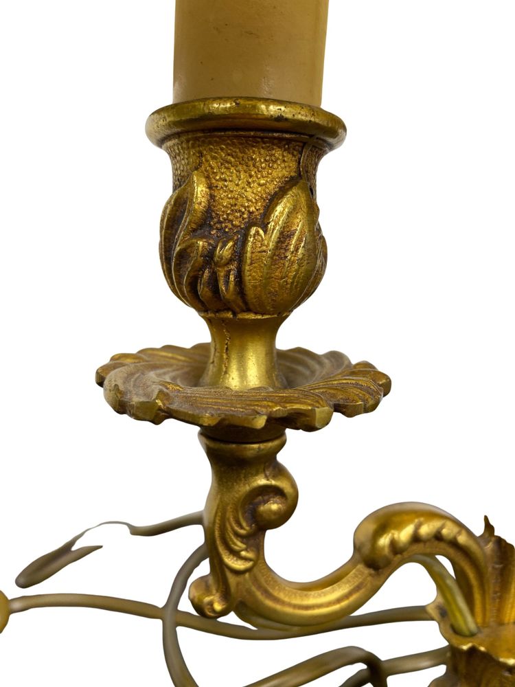 Lampada bouillote neoclassica in bronzo dorato, XIX secolo