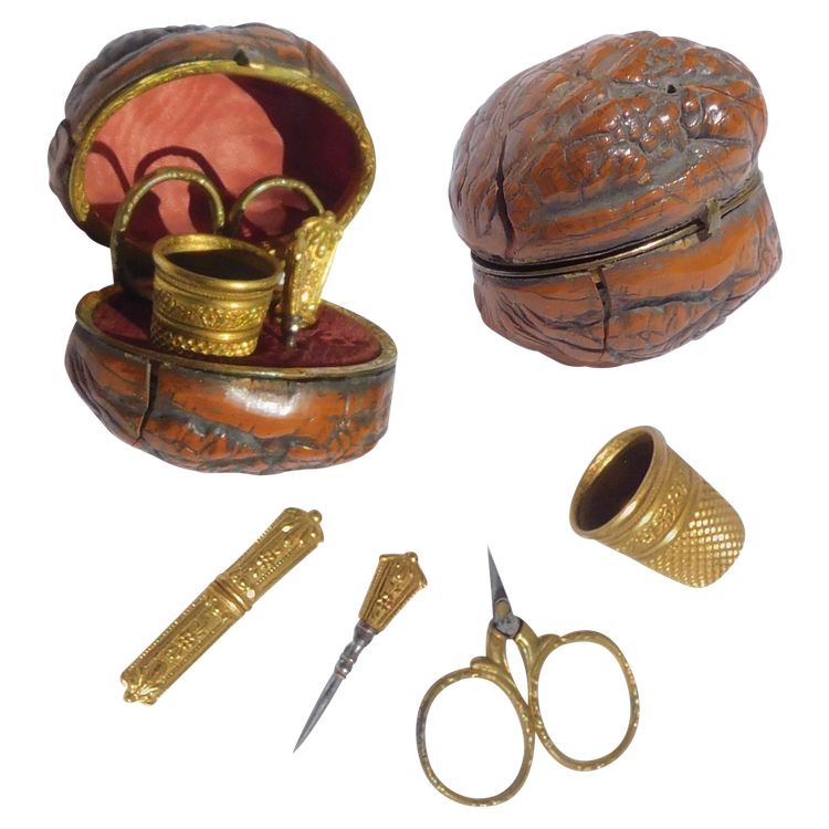 Miniature Sewing Kit for Children Dolls in a Nutshell