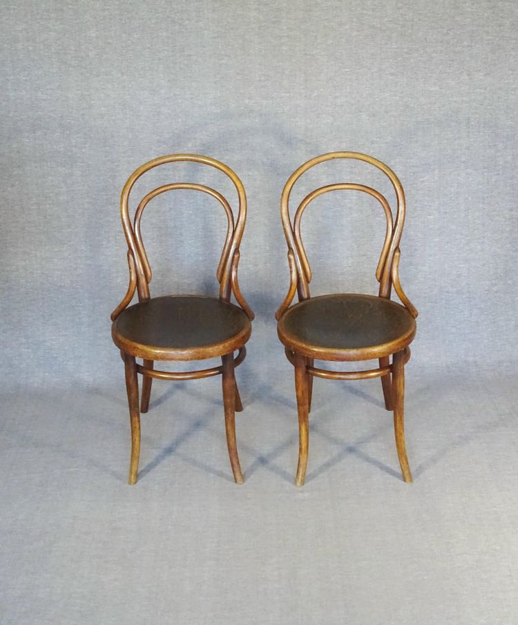 Deux chaises N°14 Thonet assise bois, état original, 1890