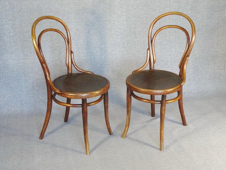 Deux chaises N°14 Thonet assise bois, état original, 1890