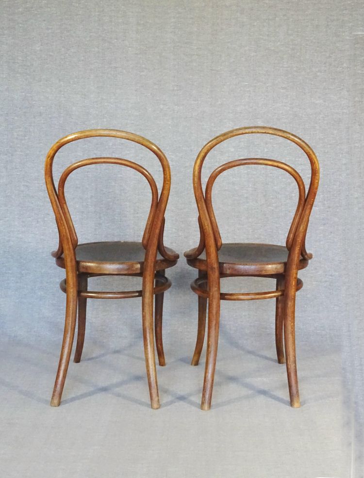 Deux chaises N°14 Thonet assise bois, état original, 1890