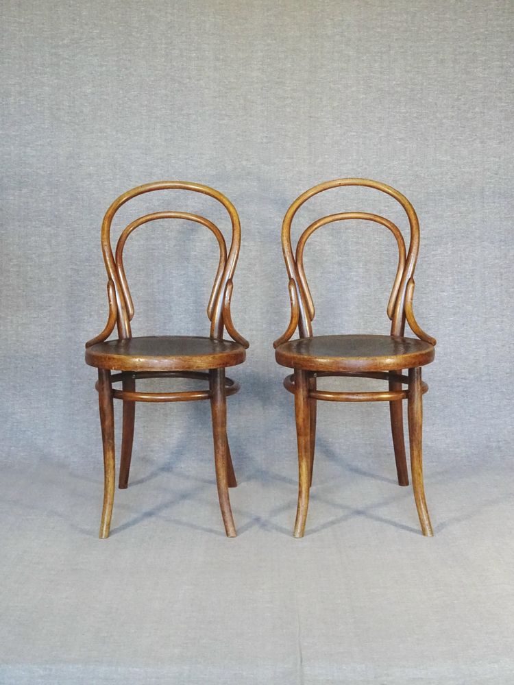 Deux chaises N°14 Thonet assise bois, état original, 1890