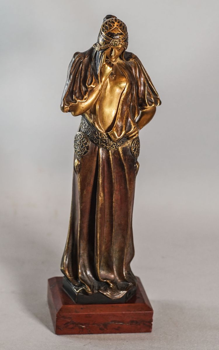 Sarah BERNHARD di Marius MARS-VALLETT 1869-1957, "La principessa lontana", bronzo