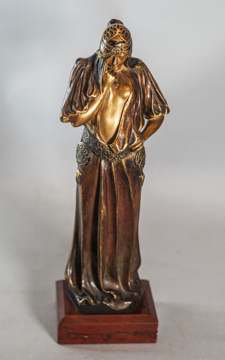 Sarah BERNHARD di Marius MARS-VALLETT 1869-1957, "La principessa lontana", bronzo
