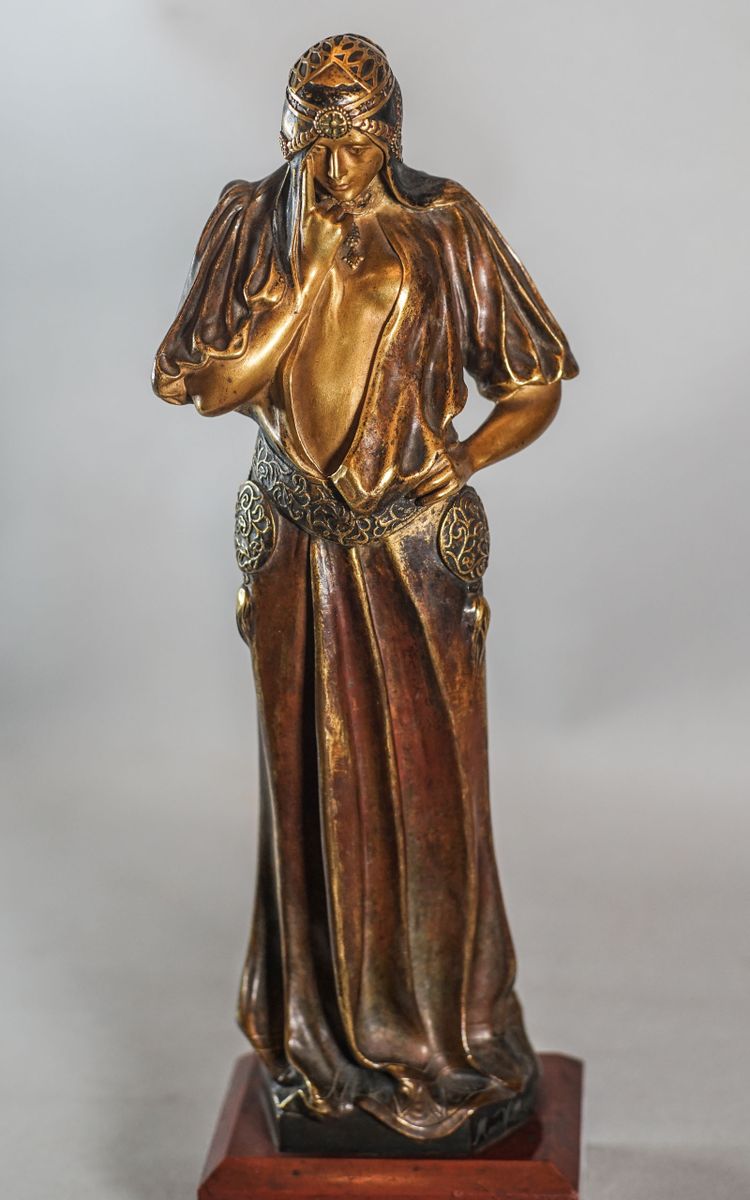 Sarah BERNHARD di Marius MARS-VALLETT 1869-1957, "La principessa lontana", bronzo