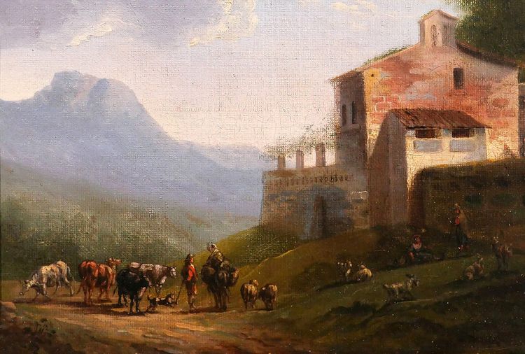 Louis-Auguste LAPITO 1803-1874 Paesaggio italiano, dipinto, circa 1825-30 Romanticismo Bertin