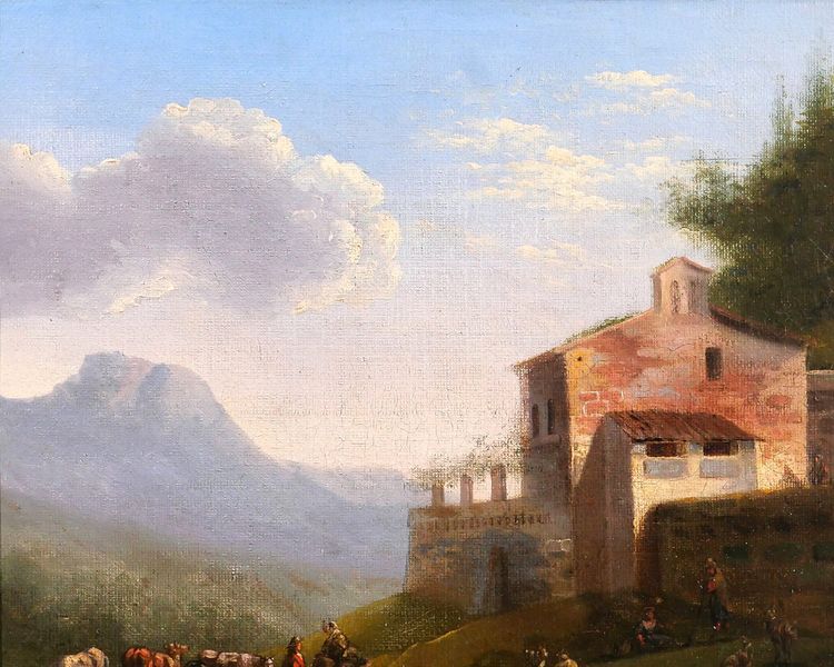 Louis-Auguste LAPITO 1803-1874 Paesaggio italiano, dipinto, circa 1825-30 Romanticismo Bertin