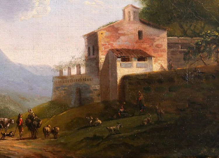 Louis-Auguste LAPITO 1803-1874 Paesaggio italiano, dipinto, circa 1825-30 Romanticismo Bertin