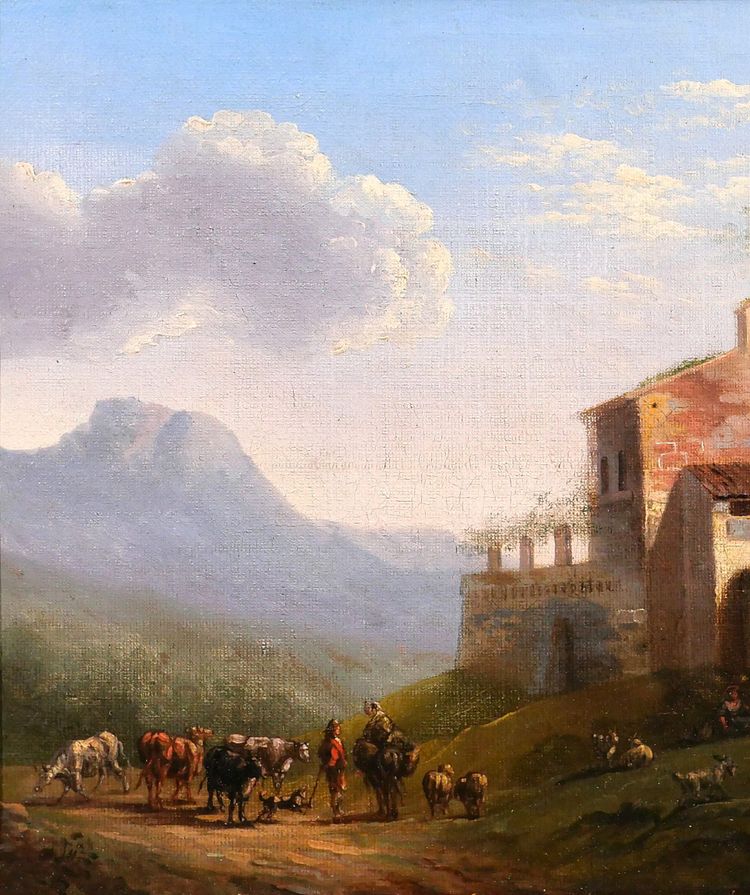 Louis-Auguste LAPITO 1803-1874 Paesaggio italiano, dipinto, circa 1825-30 Romanticismo Bertin