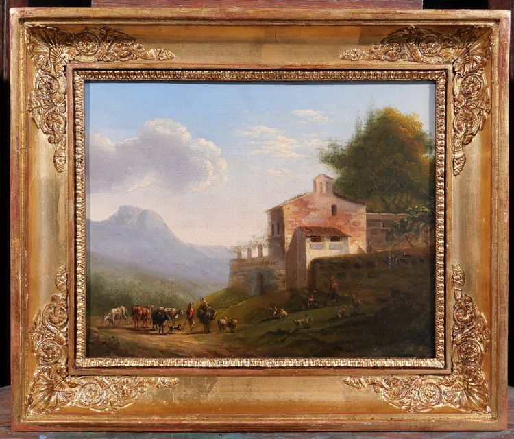 Louis-Auguste LAPITO 1803-1874 Paesaggio italiano, dipinto, circa 1825-30 Romanticismo Bertin