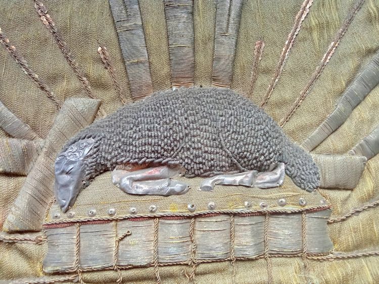 Ancien Parement D Autel au Fils D Or 19 ème siècle 