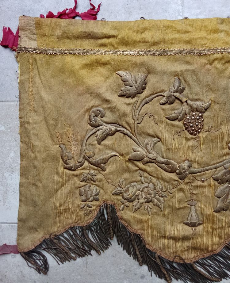 Ancien Parement D Autel au Fils D Or 19 ème siècle 