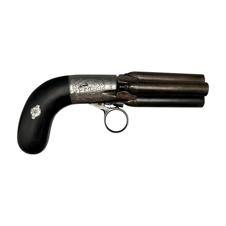 Revolver Pepperbox firmato MARIETTE - Liegi, Belgio - XIX secolo