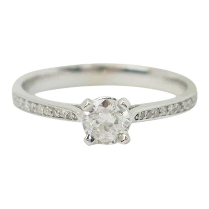 Anello solitario in oro bianco e diamante da 0,35 ct