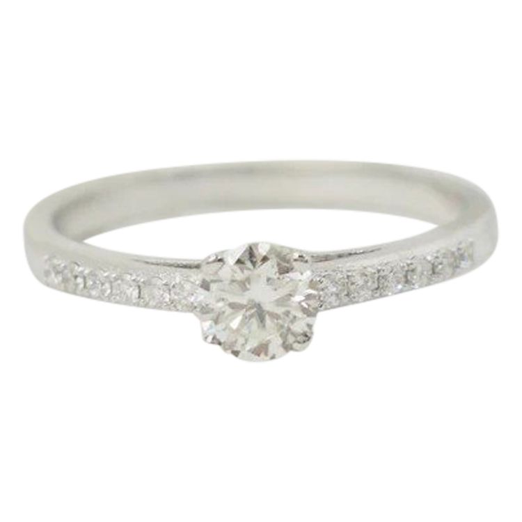 Anello solitario in oro bianco e diamante da 0,41 ct