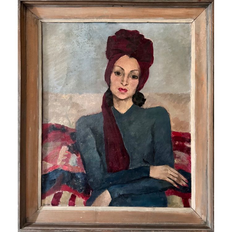 Ritratto di una donna con turbante, anni '50, di Denise Perrier
