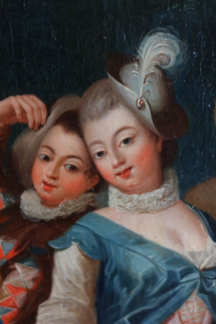Dipinto di scuola francese del XVIII secolo, da Watteau