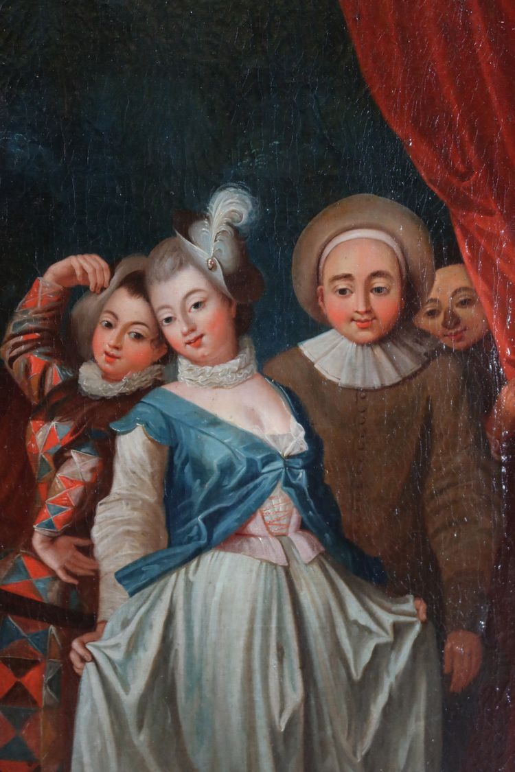 Dipinto di scuola francese del XVIII secolo, da Watteau