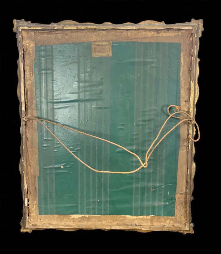 PASTEL SOUS VERRE ENCADRÉ DU XIXe REPRESENTANT UN PORTRAIT DE FEMME ELEGANTE