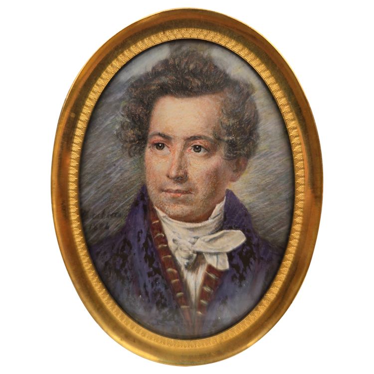 Machera Ferdinand, Miniature on Paper 1824, Portrait of a Man