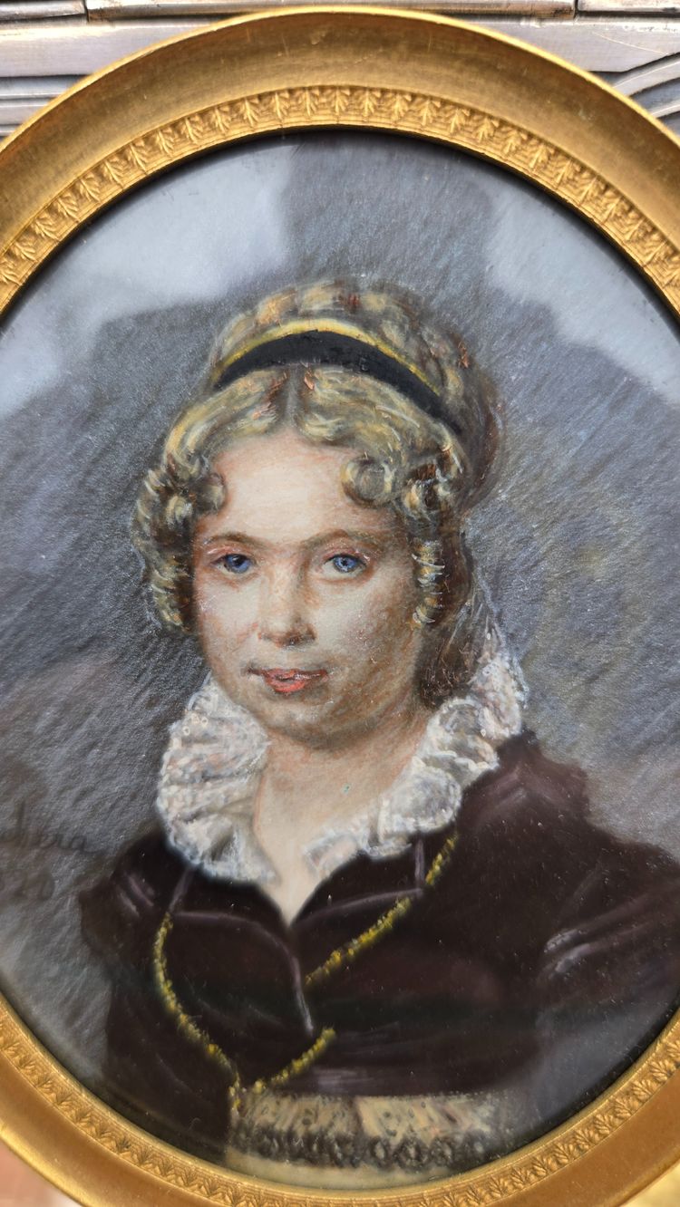 Machera Ferdinand, Miniature on Paper 1820, Madame Devilleneuve